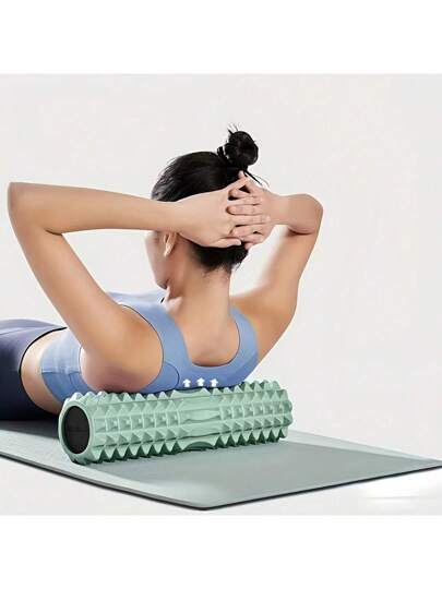 1 قطعة رول تدليك من الفوم، أسطوانة يوغا مجوفة معدات اللياقة البدنية لتدليك العضلات والعلاج الطبيعي وتأهيل الرياضيين