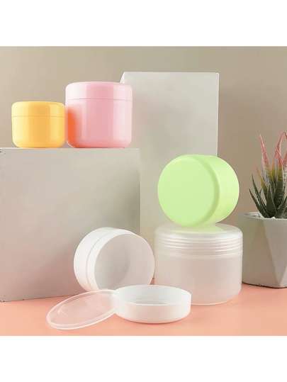 5 حبات علب بلاستيكية شفافة مع غطاء قبة، حاويات تجميل قابلة للتعبئة من البولي بروبلين باللون الأحادي، قناني سفر صغيرة غير قابلة للتسرب، حاويات لتخزين الكريمات والبودرة، حاويات للمساحيق التجميلية للسيدات والرجال أثناء السفر