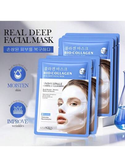 1/3/5 قطعة قناع مغذي مضاد للتجاعيد بالكولاجين العضوي ، مشبع بحمض الهيالورونيك والكولاجين المتحلل ، يقلل من خطوط الجفاف والتجاعيد الدقيقة في الوجه ، يرطب ويرطب عميقًا ، يصلح البشرة التالفة ، يهدئ أضرار الشمس ، يوفر ترطيبًا طويل الأمد ، يحسن البشرة...