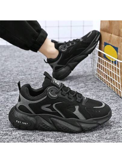 أحذية رياضية رجالية، أحذية كاجوال صدمات-ماصة للصدمات مرنة مانعة للانزلاق، حذاء ركض شبكي قابل للتهوية من الخارج، خفيف ومريح مانع للانزلاق، مناسب للرياضات الخارجية، التخييم، الجري، اللياقة البدنية، الترفيه. أحذية رياضية رجالية ونسائية، أحذية رياضية متنوعة ل