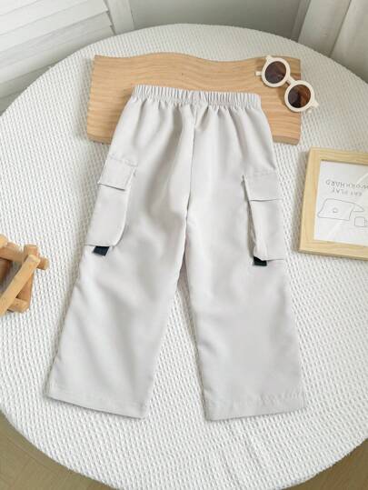 بناطيل طويلة كاجوال عصرية للأولاد، خفيفة الوزن وملائمة، تصميم جيوب، مناسبة للإطلالات اليومية، للربيع/الصيف