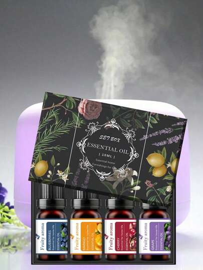مجموعة مكونة من 4 زيوت أساسية عالية الجودة، تتميز برائحة النباتات الطبيعية والفواكه، تنقية الهواء، إزالة الروائح الكريهة، هدايا عيد الحب، مناسبة لأجهزة البخاخ، مرطبات الهواء، صناعة الشموع DIY، رائحة الفواكه، رائحة الغرف، هواء منعش، إكسسوارات حفل...
