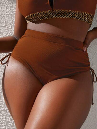 Slaydiva بلوزة سباحة للمرأة البدينة مع خيط للسحب على الجانب