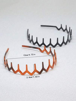 2 قطعة شريط شعر بلاستيكي على شكل موجات مسننة - عصابة شعر مانعة للانزلاق لارتداء أثناء المكياج، غسل الوجه ، السبا ، الحمام واستخدامات يومية ،إكسسوارات شعر عصرية للنساء والفتيات