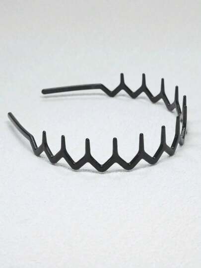 2 قطعة شريط شعر بلاستيكي على شكل موجات مسننة - عصابة شعر مانعة للانزلاق لارتداء أثناء المكياج، غسل الوجه ، السبا ، الحمام واستخدامات يومية ،إكسسوارات شعر عصرية للنساء والفتيات