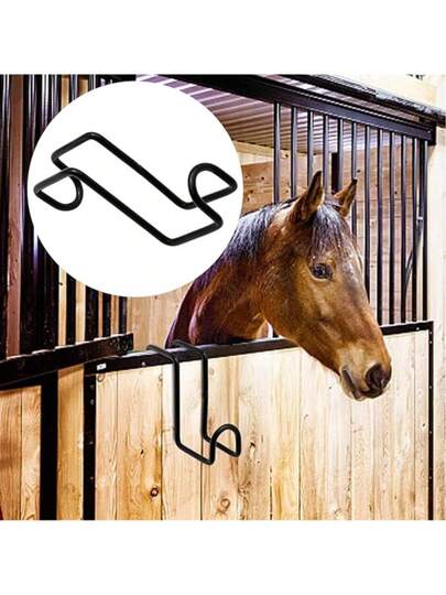 2 قطعة من خطافات الحظيرة الثقيلة ، خطافات معدنية للجدران بطول 4 بوصة لشباك الخيول/الدلاء/المقابض ، خطافات فوق الباب مقاومة للصدأ للحظيرة/السياج/معدات الصيد (أسود)