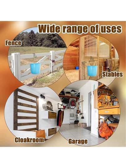 2 قطعة من خطافات الحظيرة الثقيلة ، خطافات معدنية للجدران بطول 4 بوصة لشباك الخيول/الدلاء/المقابض ، خطافات فوق الباب مقاومة للصدأ للحظيرة/السياج/معدات الصيد (أسود)