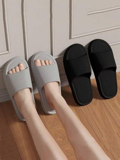 نعال صيفية للرجال مقاس 48-49 ، هادئة مخططة مريحة مضادة للانزلاق، شرائح داخلية مفتوحة أمام القدم ذات قاع ناعم ومنفذ للهواء مقاومة للرائحة، صنادل كاجوال