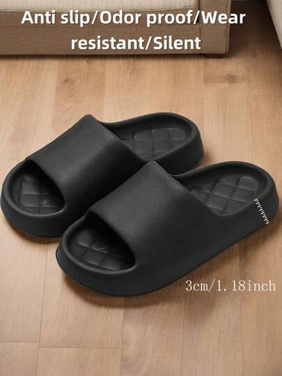 نعل حمام للرجال مريح ناعم ذو تصميم بسيط مع نقشة حلقات السمك سميك من مادة EVA خفيف الوزن مضاد للانزلاق ومضاد للرائحة، (الحجم يكون أصغر من المعتاد ، يوصى بطلب مقاس أكبر بمقاس أو مقاسين)