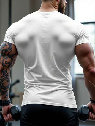 Sport MetroGents قميص رياضي قصير الأكمام طباعة نمط ياقة مستديرة للرجال للاستخدام اليومي الكاجوال