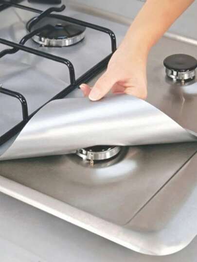 1/4/8 قطع من أغطية حماية سطح الموقد من السيول السوداء ، 3 قطع من فرشاة تنظيف موقد الغاز ، وسائد تنظيف قابلة للغسل ، بطانات حماية سطح الموقد ، وسائد مقاومة للحرارة ، أغطية حماية موقد الغاز من مادة PTFE ، مناسبة لمواقد الغاز المنزلية