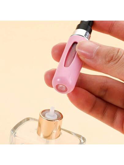 5 قطع زجاجة رذاذ عطر صغيرة محمولة سعة 5 مل بقاعدة بلاستيكية قابلة لإعادة الملء، للرجال والنساء، حاوية مكياج بحجم سفري، مناسبة للهدايا