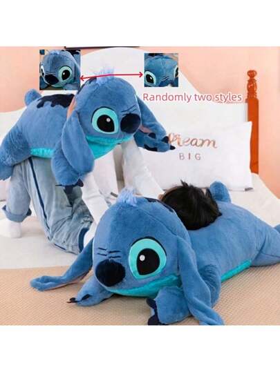 Disney كوشن بمسند من القطن لعبة الستيتش 45 سم/ 60 سم/ 80 سم دمية ستيتش من القطن المحشو ناعمة، وسادة كرتونية جذابة، هدية عيد ميلاد/عطلة، ديكور المنزل، ديكور المركبة