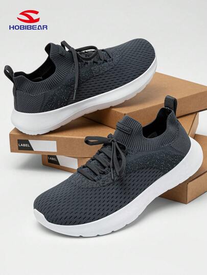HOBIBEAR أحذية رياضية رجالية، أحذية رياضة جديدة منفذة للهواء لجميع الفصول، أحذية مريحة ذات قاعدة ناعمة للإرتداء والسير، أحذية كاجوال يومية وأحذية رياضية للأوقات الحرة