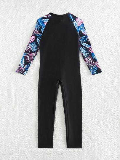 1 حبة بدلة سباحة من قطعة واحدة للفتيات الكبيرات، بدلة سباحة كاجوال من قطعة واحدة للفتيات المراهقات مطبوعة بنقشة رقعية باللون الأسود، مناسبة للسباحة الصيفية