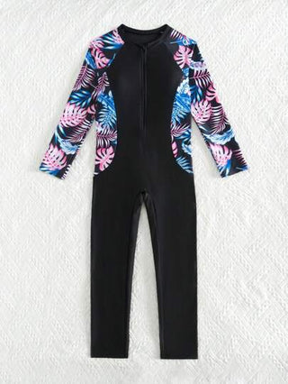 1 حبة بدلة سباحة من قطعة واحدة للفتيات الكبيرات، بدلة سباحة كاجوال من قطعة واحدة للفتيات المراهقات مطبوعة بنقشة رقعية باللون الأسود، مناسبة للسباحة الصيفية