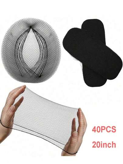 60/40/20 قطعة أدوات صنع تسريحات الشعر، شبكة شعر مطاطية ، شبكة مطاطية غير مرئية، مناسبة لخدمة التجميل، وضفيرة البالية، النوم، مضيفات الطيران المحترفات، شبكة محترفة لصنع ذيل الحصان