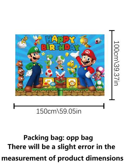 Super Mario قماش خلفية تصوير بشكل سوبر ماريو ،لافتة ديكور حفلة عيد الميلاد ،وملحقات الوعظ