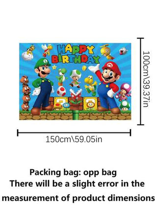 Super Mario قماش خلفية تصوير بشكل سوبر ماريو ،لافتة ديكور حفلة عيد الميلاد ،وملحقات الوعظ