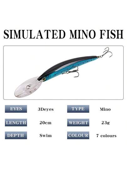 زعنفة 20سم/23جرام مفرقعة للأعلى المناسبة للصيد البحري، مع جرس وخطاطيف ثلاثية مطورة