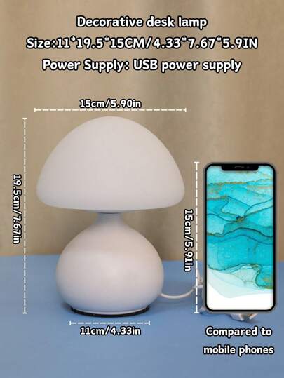 1 قطعة مصباح لمبة فطر وردي حلم، تحكم بالزر، ضوء وردي رومانسي، قابل للتحكم في السطوع، يعمل بالطاقة عبر USB، مناسب لتزيين غرفة النوم والمكتب وغرفة المعيشة والديكور المنزلي والإضاءة المحيطة