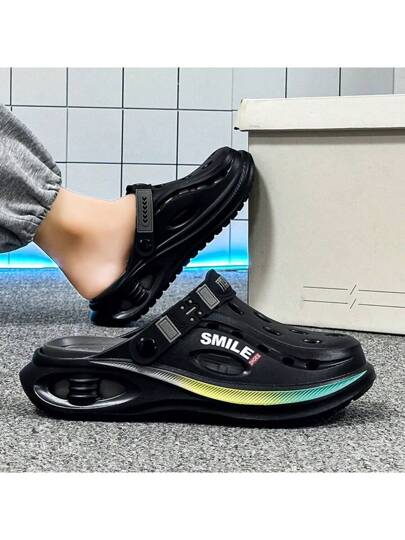 WANWEISI صنادل رجالية صيفية للمشي، احذية تنزه وحدائق سهلة الارتداء بتصميم مفتوح الأصبع ، من مادة EVA ذات لون واحد، لتجنب تعرض القدم للشمس أثناء الذهاب إلى الشاطئ