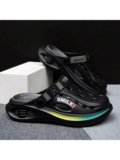 WANWEISI صنادل رجالية صيفية للمشي، احذية تنزه وحدائق سهلة الارتداء بتصميم مفتوح الأصبع ، من مادة EVA ذات لون واحد، لتجنب تعرض القدم للشمس أثناء الذهاب إلى الشاطئ