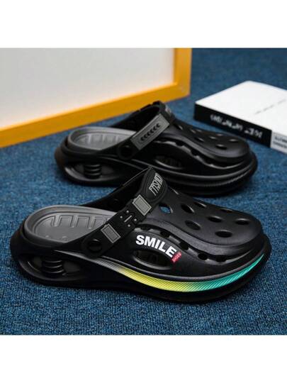 WANWEISI صنادل رجالية صيفية للمشي، احذية تنزه وحدائق سهلة الارتداء بتصميم مفتوح الأصبع ، من مادة EVA ذات لون واحد، لتجنب تعرض القدم للشمس أثناء الذهاب إلى الشاطئ