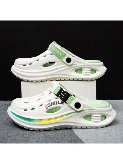 WANWEISI صندل رجالي رياضي مفتوح الأصبع صندل حديقة كاجوال قابل للارتداء،صندل سير EVA بتصميم دائري مفتوح الأصبع، لون أحادي، خاص باستخدام الصيف على الشاطئ لتجنب التعرض للشمس