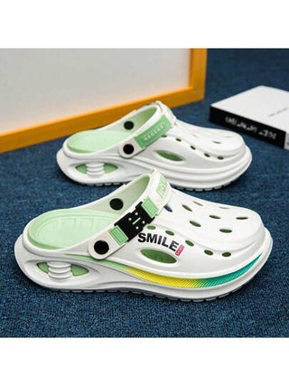 WANWEISI صندل رجالي رياضي مفتوح الأصبع صندل حديقة كاجوال قابل للارتداء،صندل سير EVA بتصميم دائري مفتوح الأصبع، لون أحادي، خاص باستخدام الصيف على الشاطئ لتجنب التعرض للشمس