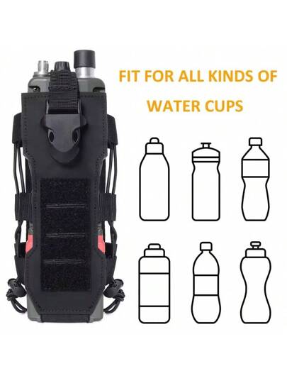 1 حقيبة قابلة للاستخدام المتعدد للزجاجة المائية للتنزه خارج المنزل، حقيبة قابلة للضبط للرحلات والرياضة أثناء السفر، محكمة الإغلاق بمشبك، مناسبة للتخييم والسفر والصيد