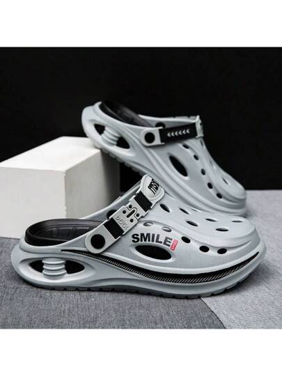 WANWEISI صنادل رجالية كاجوال للرياضة، أحذية بفتحة مفتوحة للأصابع للحديقة والمنزل، صنادل سير EVA بفتحة الأصابع للمشي، ذات لون واحد، تمنع تعرض القدم للشمس، مناسبة لأرضية الشاطئ في الصيف