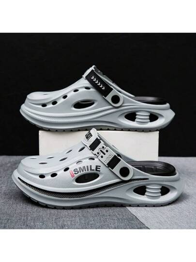 WANWEISI صنادل رجالية كاجوال للرياضة، أحذية بفتحة مفتوحة للأصابع للحديقة والمنزل، صنادل سير EVA بفتحة الأصابع للمشي، ذات لون واحد، تمنع تعرض القدم للشمس، مناسبة لأرضية الشاطئ في الصيف