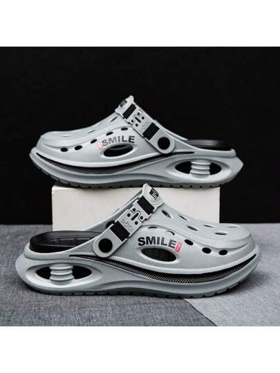 WANWEISI صنادل رجالية كاجوال للرياضة، أحذية بفتحة مفتوحة للأصابع للحديقة والمنزل، صنادل سير EVA بفتحة الأصابع للمشي، ذات لون واحد، تمنع تعرض القدم للشمس، مناسبة لأرضية الشاطئ في الصيف