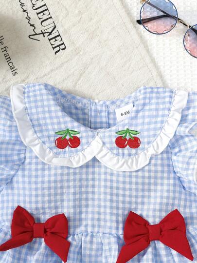 BrownBark مجموعة بنات 2 قطعة ، ملابس علوية أكمام بدون أكمام مع طباعة كرزة مطرزة + شورت قصير مربع الطباعة، بنطلون صيفي بنات مريح كاجوال