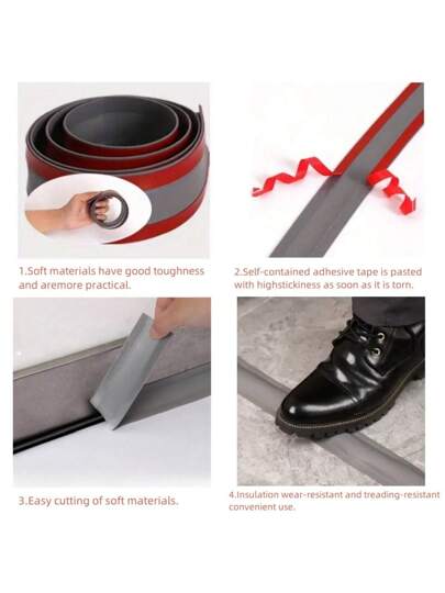لفة واحدة غطاء سلك الأرضية اللاصق 5.5سم * 300سم - حماية قناة توزيع الأسلاك الكهربائية - كم الكبل للمنزل أو المكتب الآمن والمرتب