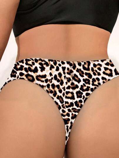 Swim SXY شريحة عجز الفهد المطبوعة عشوائيًا ، ملابس سباحة للنساء بطراز مناسبة للقصيرة ، للاستجمام الشاطئي الصيفي العادي