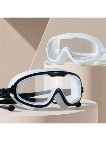نظارة سباحة لمكافحة الضباب مضادة للتسرب عالية الوضوح مقاومة للضباب، نظارة سباحة ذات إطار كبير للكبار ،معدات وإمدادات السباحة