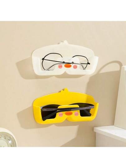 أثاث مكتبي قطعة واحدة رف جدار أنيق لتخزين النظارات - توفير المساحة، بدون ثقب، حامل قابل للتعديل للنظارات والنظارات الشمسية مع سهولة الوصول والتنظيم