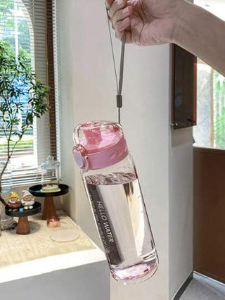 1 كوب إسطواني سعة 780 مل/26.38 أونصة، كوب شفاف بسيط للرياضة، كوب حبل محمول، لوازم العودة للمدرسة، زجاجة مياه للاستخدام الخارجي والتخييم