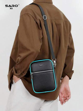 حقيبة رسول كاجوال للرجال مصنوعة من PVC، حقيبة عبر الجسم متعددة الاستخدامات مع جيوب جانبية، حقيبة كتف أنيقة للتنقل، تصميم بسيط، مناسبة كهدية للرجال/صديقك