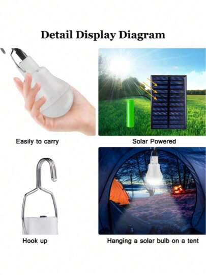 قطعة واحدة - مصابيح إضاءة شمسية للمنزل الداخلي، وأضواء معسكر مقاومة للماء للخيمة، وأضواء شمسية قابلة لإعادة الشحن لإضاءة المرآب ليلاً، وحالات الطوارئ انقطاع الكهرباء والخارج، أضواء شمسية خارجية