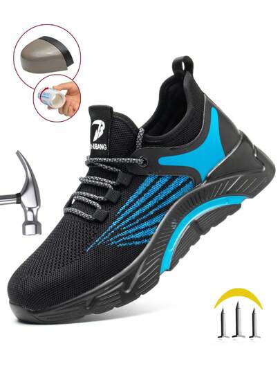 أحذية أمان مناسبة للاستخدام العام، أحذية عمل شبكية قابلة للتهوية، مقاومة للكسر والثقب، ناعمة ومريحة، مناسبة للمشي في الهواء الطلق والأعمال الإنشائية