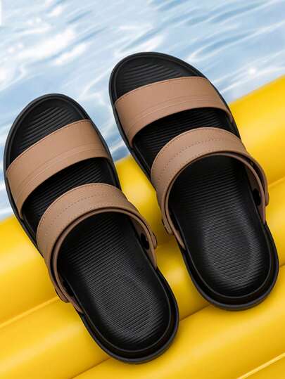 صنادل رجالية كاجوال، مريحة، خفيفة الوزن، غير زلقة، بتصميم إصبعي، موديل كاجوال للخروج والشاطئ والرياضة الصيفية