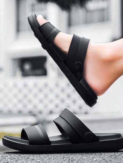 صنادل رجالية كاجوال، مريحة، خفيفة الوزن، مانعة الانزلاق، برأس مستدير، أنيقة للاستخدام الخارجي والشاطئ والرياضة في الصيف