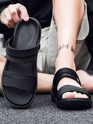 صنادل رجالية كاجوال، مريحة، خفيفة الوزن، مانعة الانزلاق، برأس مستدير، أنيقة للاستخدام الخارجي والشاطئ والرياضة في الصيف