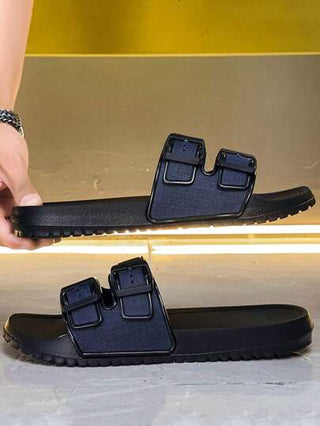 صنادل رجالية صيفية لاستخدام الخارجي على الشاطئ ، خفيفة الوزن ، امتصاص الصدمات ، مقاومة للانزلاق ، مقاومة للماء ، مناسبة للاستخدام في المنزل والخارج والشاطئ ، هادئة