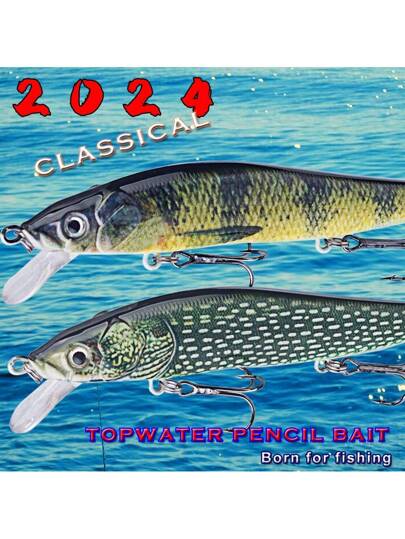 طعم صيد 11.5 سم، طعم صيد صناعي صلب من النوع الطافي الضحل للقاع للأنواع السمكية مثل السمك الأبيض، عدة صيد