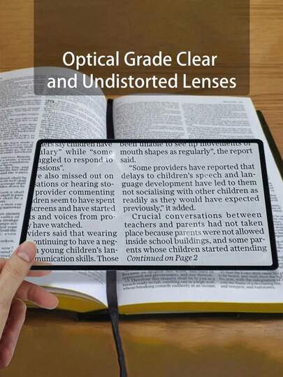 أدوات مكتبية ومدرسية حافظة عدسة / عدستان مكبرة محمولة، عدسة محدبة للإشعال بالشمس وقراءة الكتب وتخفيف إجهاد العين، مناسبة للخط الصغير، ضعاف البصر، كبار السن، مستلزمات المدرسة، العودة إلى المدرسة