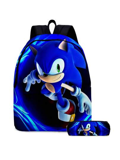 bandai طقم حقيبة ظهر ذات سعة كبيرة بوحدتين من باندي كارتون وحقيبة أقلام، هدايا حفلات، عطلات، هالوين، عيد الميلاد، متعددة الاستخدامات